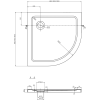 Mexen Flat félkör alakú slim zuhanytálca 90 x 90 cm, Fehér, szifon Arany - 41109090G