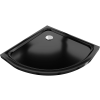 Mexen Flat félköríves slim zuhanytálca 90 x 90 cm, fekete, króm szifon - 41709090