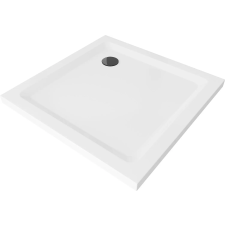 Mexen Flat négyszögletes slim zuhanytálca 70 x 70 cm, fehér, fekete szifonnal - 40107070B kád, zuhanykabin