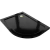 Mexen Flat slim bal félköríves zuhanytálca 120 x 90 cm, fekete, arany szifon - 41709012L-G