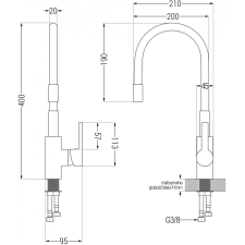 Mexen Flex konyhai csaptelep, Fekete - 670900-70 csaptelep