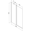 Mexen Flip Kádparaván 1 részes 120 x 150 cm, szron, fekete - 894-120-101-70-30 Kádparaván