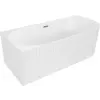 Mexen Gia szabadon álló sarokkád bordázott bal 170 x 80 cm, fehér matt, túlfolyó rózsaszín arany - 52701708001L-60