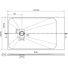 Mexen Hugo téglalap alakú zuhanytálca SMC 170 x 90 cm, Fekete - 42709017 fürdőkellék