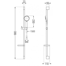 Mexen Kama DS75 kád készlet, Króm - 72503DS75-00 fürdőkellék