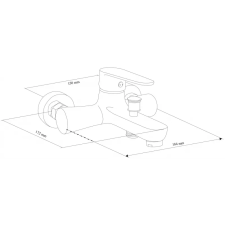 Mexen Kama fürdőkád csaptelep, Fekete - 72530-70 csaptelep