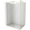 Mexen Kioto-F Walk-in zuhanyfal kerettel 130 x 110 cm, átlátszó 8 mm, arany kefélt - 800-130-202-04-55-110