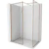Mexen Kioto-F zuhanyfal Walk-in kerettel 100 x 90 cm, átlátszó 8 mm, csiszolt réz - 800-100-202-04-65-090