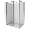 Mexen Kioto-F zuhanyfal Walk-in kerettel 140 x 100 cm, áttetsző 8 mm, gun metal - 800-140-202-04-95-100