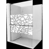 Mexen Kioto+ L Walk-in zuhanyfal 110 x 200 cm, fehér minta, gun gray érdes - 800-110-123-66-85
