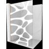 Mexen Kioto L Walk-in Zuhanyfal 110 x 200 cm, fehér mintázat, matt réz - 800-110-103-65-85