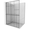Mexen Kioto+ L walk-in zuhanyfal polccal 70 x 200 cm, fekete minta, gun gray kefélt - 800-070-123-66-78