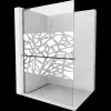 Mexen Kioto+ L zuhanyfal polccal Walk-in 90 x 200 cm, fehér minta, gun gray kefélt - 800-090-123-66-85