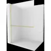 Mexen Kioto+ L zuhanyfal polccal Walk-in 90 x 200 cm, homályos, arany kefe - 800-090-123-55-30