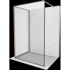 Mexen Kioto Walk-in zuhanyfal 120 x 70 cm, fekete minta, polírozott réz - 800-120-212-65-70-070