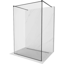 Mexen Kioto Walk-In Zuhanyfal - 120x200 cm - 8 mm Üveg - Fekete kád, zuhanykabin