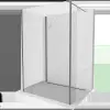 Mexen Kioto Walk-in zuhanyfal 140 x 70 x 30 cm, átlátszó, gun metal - 800-140-070-221-95-00-030