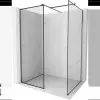 Mexen Kioto Walk-in zuhanyfal 160 x 100 cm, fekete minta, gun gray csiszolt - 800-160-202-66-70-100