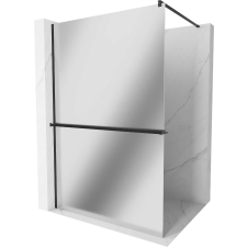Mexen Kioto+ Walk-in Zuhanyfal - 70x200 cm - 8 mm Üveg - Fekete kád, zuhanykabin