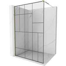 Mexen Kiotó Walk-in Zuhanyfal - 70x200 cm - Fekete/Arany kád, zuhanykabin
