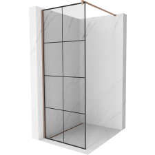 Mexen Kioto Walk-In Zuhanyfal - 80x200 cm - Fekete/Rózsaarany kád, zuhanykabin