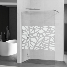 Mexen Kioto walk-in zuhanyfal - átlátszó - dekorbetéttel üveg / króm profil - 100 cm (800-100-101-01-85) kád, zuhanykabin