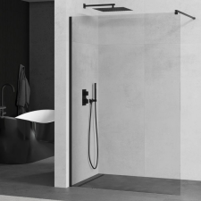 Mexen Kioto walk-in zuhanyfal - átlátszó üveg / fekete profil - 100 cm (800-100-101-70-00) kád, zuhanykabin