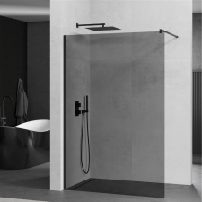 Mexen Kioto walk-in zuhanyfal - füstüveg / fekete profil - 100 cm (800-100-101-70-40) kád, zuhanykabin