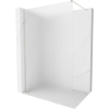 Mexen Kioto-X Walk-in zuhanyfal 130 x 200 cm, homokfúvott üveg 10 mm, kefélt nikkel - 800-130-101-97-30-X