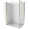 Mexen Kioto-X Walk-in zuhanyfal 130 x 90 cm, átlátszó 10 mm, arany kefe finish - 800-130-202-55-00-090-X