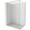Mexen Kioto-XF Walk-in zuhanyfal kerettel 100 x 202 cm, átlátszó 10 mm, arany kefe - 800-100-104-55-00-X