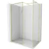 Mexen Kioto-XF Walk-in zuhanyfal kerettel 110x110 cm, átlátszó 10 mm, arany kefe - 800-110-202-04-55-110-XF