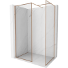 Mexen Kioto-XF Walk-in zuhanyfal kerettel 140x100 cm, átlátszó 10 mm, kefélt réz - 800-140-202-04-65-100-XF