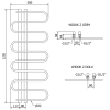Mexen Kiso fürdőszobai radiátor 1250 x 500 mm, 256 W, fekete - W114-1250-500-00-70