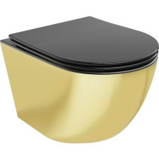 Mexen Lena - Perem Nélküli Fali WC - Duroplast - Fekete Matt/Arany szaniter