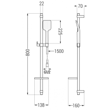 Mexen Libra DQ62 kád készlet, Fekete - 745103DQ62-70 fürdőkellék