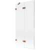 Mexen Lunar 2-szárnyas bal fürdőszobai paraván 90 x 150 cm, átlátszó, rózsaarany - 897-090-100-60-00-L