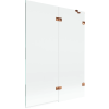 Mexen Lunar 2-szárnyú fürdőkád paraván jobbos 130 x 150 cm, átlátszó, rózsaarany - 897-130-100-60-00-P