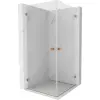 Mexen Lunar-B Duo zuhanykabin, 85 x 85 cm, átlátszó, kefélt réz - 832-085L-085P-65-00