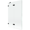 Mexen Lunar balos-paraván, 2 szárnyú, balos, 110 x 150 cm, átlátszó, fekete - 897-110-100-70-00-L