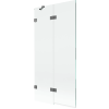 Mexen Lunar kétszárnyú bal oldali kádparaván 90 x 150 cm, átlátszó, gun metal - 897-090-100-95-00-L