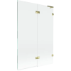 Mexen Lunar L 2 szárnyú fürdőkád paraván, jobb, 120 x 150 cm, átlátszó, arany - 897L-120-100-50-00-P
