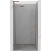 Mexen Lunar L balos zuhanyajtó balos 80 cm, átlátszó, kefélt réz - 834L-080-000-65-00-L