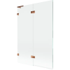 Mexen Lunar L balra nyíló kádparaván 2 szárnyú 120 x 150 cm, átlátszó, rózsaarany - 897L-120-100-60-00-L