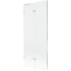 Mexen Lunar L kádparaván 2-szárnyú bal 80 x 150 cm, átlátszó, fehér - 897L-080-100-20-00-L