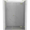 Mexen Lunar L zuhanyajtó, jobbra nyíló, 160 cm, átlátszó, arany kefés - 834SL-160-050-55-00-P