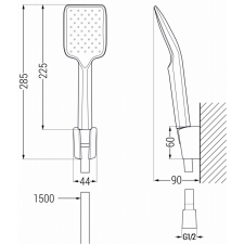 Mexen Lynx R62 kád készlet, Fekete - 745913R62-70 fürdőkellék
