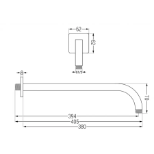 Mexen Mexen fali zuhanykar 38 cm Króm - 79113-00 csaptelep