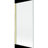 Mexen Mist 1-szárnyú kádparaván 90 x 150 cm, átlátszó, arany kefélt - 8A9-090-001-55-00