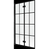 Mexen Mist 2-szárnyú bal oldali fürdőképernyő 100 x 150 cm, fekete rács, fekete - 8A9-100-002-70-77-L